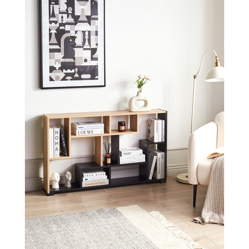 ALMA 122cm H x 70cm W Particle Board Bookcase, Black/Brown
