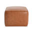  Cube de repose-pieds avec rangement 21 po x 21 po, repose-pieds rembourré en similicuir, table basse minimaliste moderne, brun clair