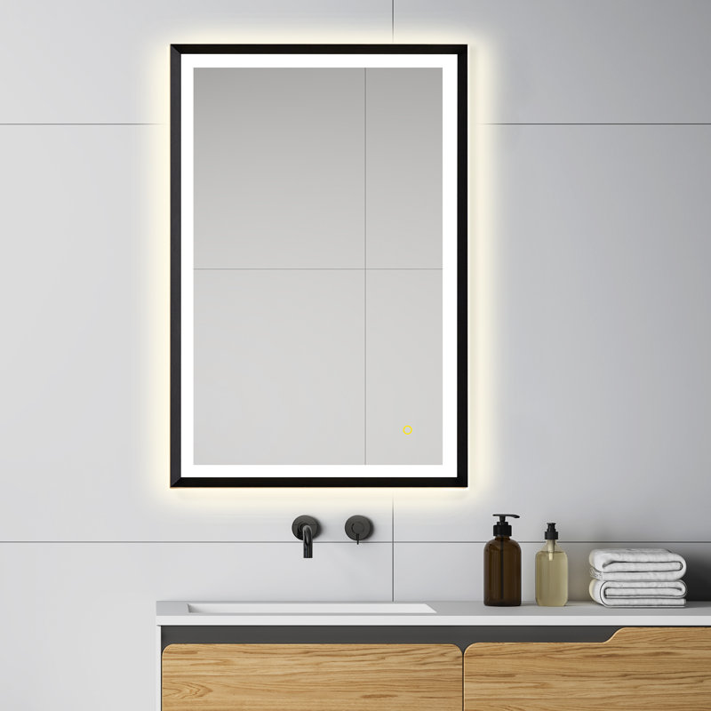 Apollo Gold Rectangular LED Vanity Mirror with Anti-Fog