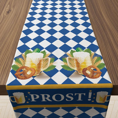 Oktoberfest Decorations - Oktoberfest Table Runner | Blue and White Tablecloth for October Festival Party Decorations - Bavarian German Beer Party Accessories Decor Favors Supplies