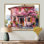 Impression d'art mural rose, vert et confortable