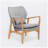 Amantha Upholstered Accent Chair with Pillow & Birch Wood Legs-2065194091