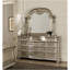 Commode de luxe 1 pièce à finition argentée avec 11 tiroirs et mobilier en marbre véritable