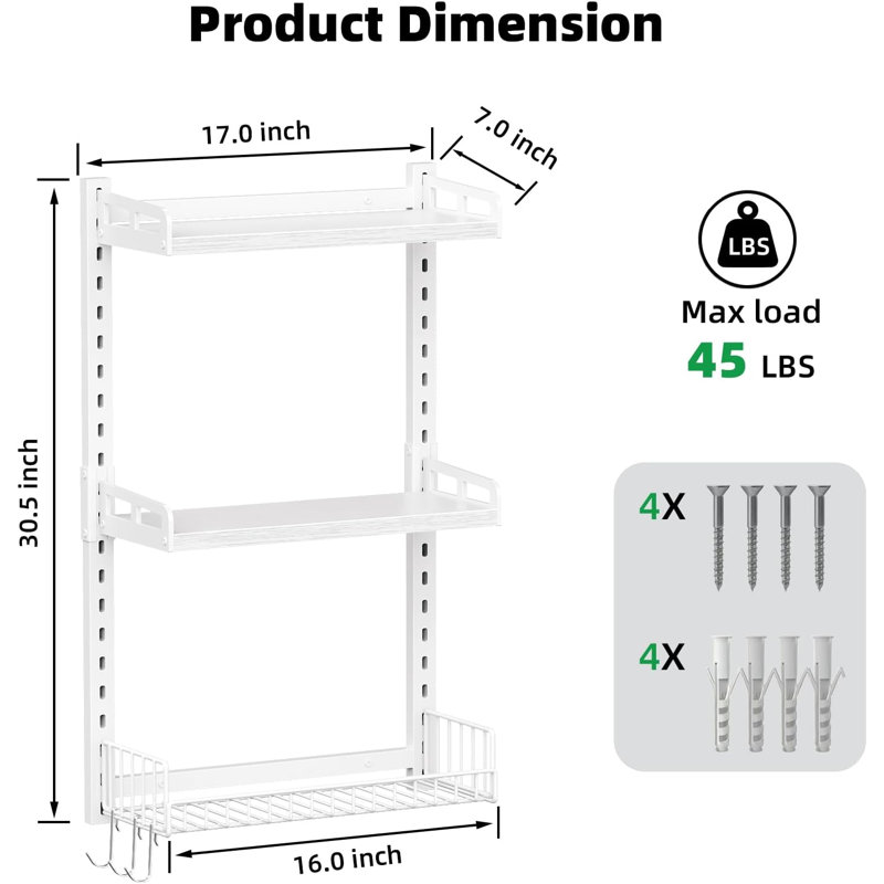 Wall Mounted Floating Shelves, Pure White
