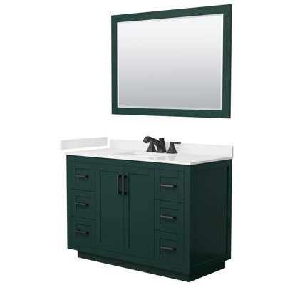 Miranda 48" Freestanding Single Bathroom Vanity with Quartz Top with 46" Mirror