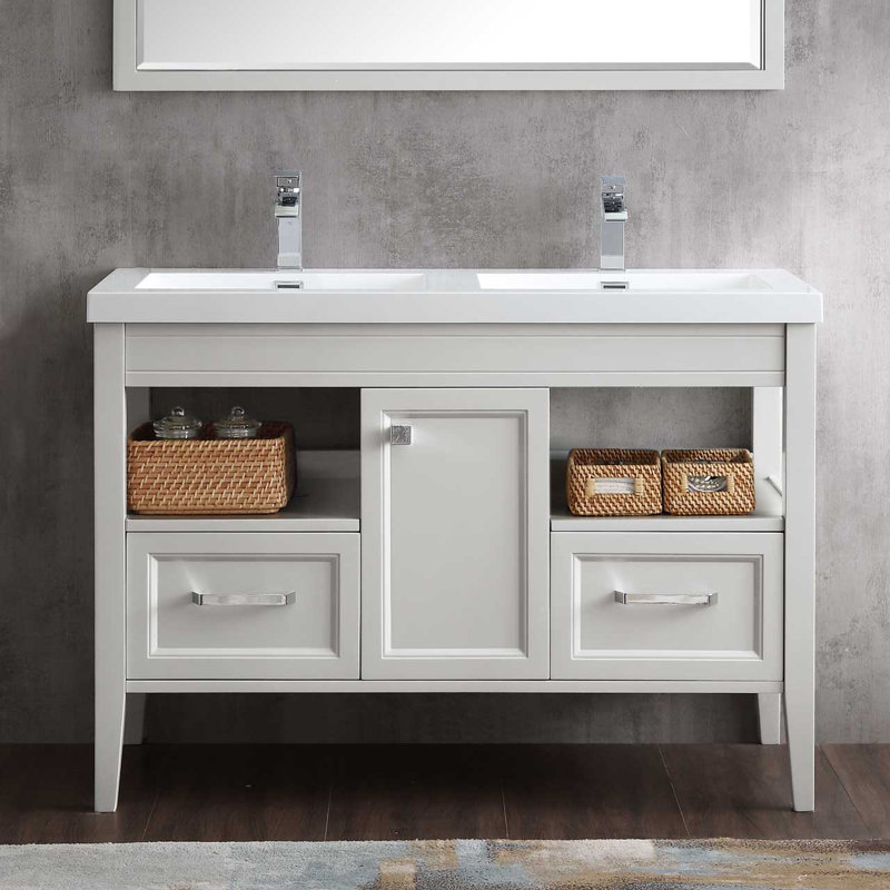 Ensemble de meuble-lavabo double 49 po Bethania, Blanc