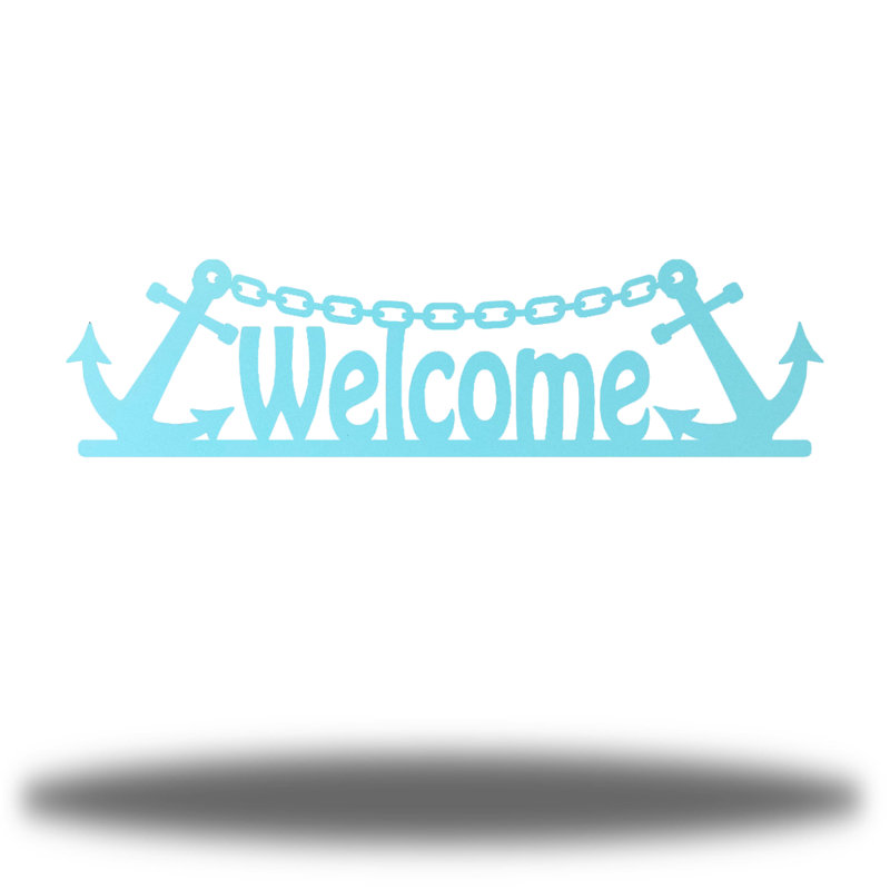 Décoration murale Welcome Anchor, H 3 po x l 12 po x P 0,01 po, Écume de mer