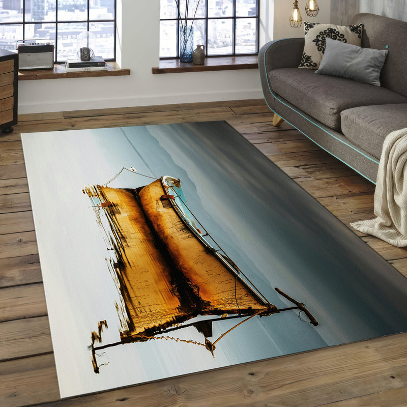 Striking Non-Woven Soft Rug with Detailed Geometric Print for Contemporary Home Decor, Runner 2'8" x 9'2"