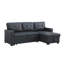 Canapé modulaire en similicuir noir avec méridienne et rangement escamotable pour 3 sièges