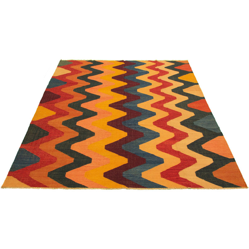 One-of-a-Kind Rectangle 8'3" X 10'2" New Age Wool Area Rug in Copper/Dark Red
