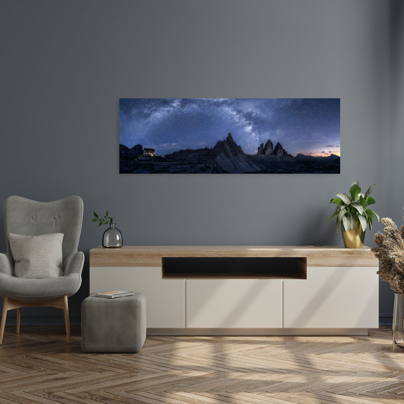 Dolomites Starry Night 1 Piece Wrapped Canvas Panoramic Wall Art, 121.92 cm H x 40.64 cm W