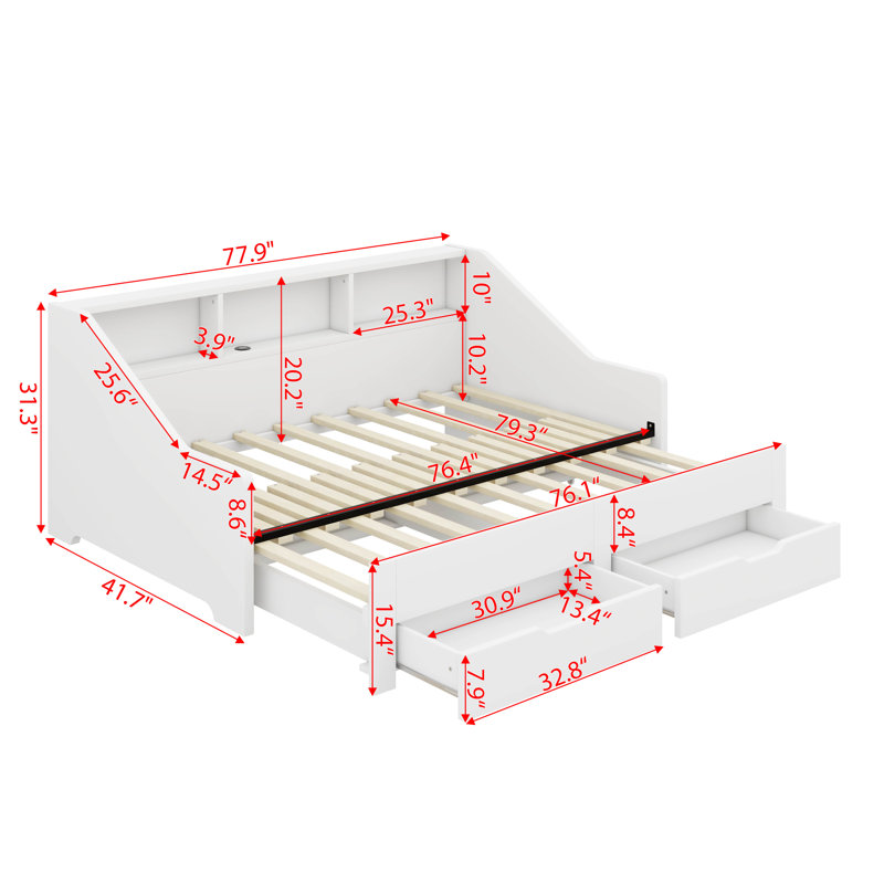 Tansley Daybed Bed, White