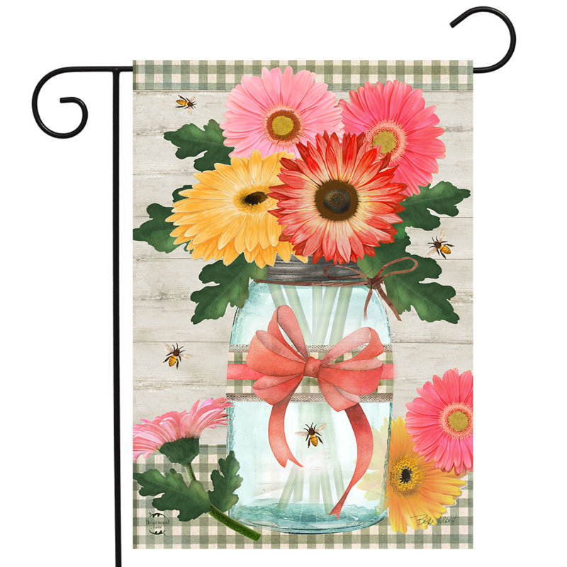 Drapeau de jardin marguerites et abeilles