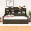 Lit de jour simple avec tiroirs de rangement et tablettes-766360862