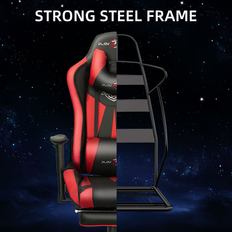 Fauteuil de jeu et de course Divger, Rouge / noir