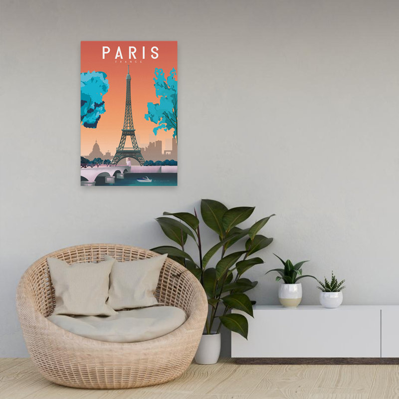 Paris, France, aventure, architecture, bateaux bleus, art, H 24 po x l 16 po