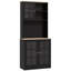 Armoire de cuisine, armoire de rangement autoportante de 72 po avec huche, grand comptoir, portes en verre et tablettes réglables, armoire à micro-ondes, armoire à café-1227782410