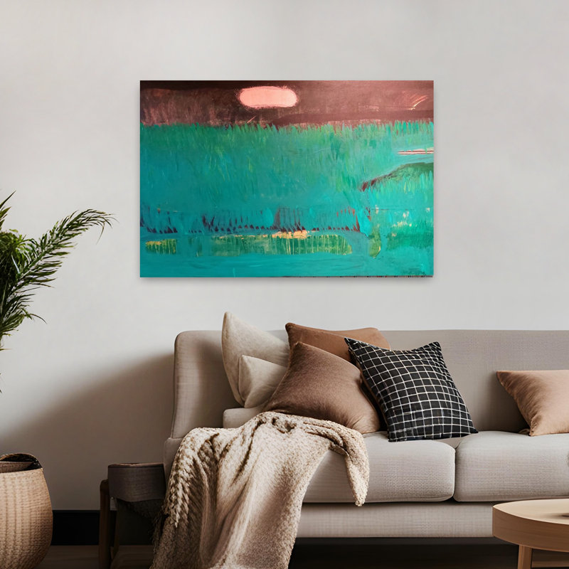 «Green Atmosphere», art mural contemporain abstrait, H 48 po x l 32 po