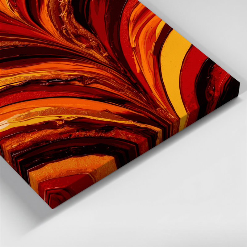 «Abstract Landscape 1», art mural sur toile rouge, H 18 po x l 12 po