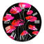 Abstrait fleur rouge sur fond noir III - Horloge murale traditionnelle-60280860