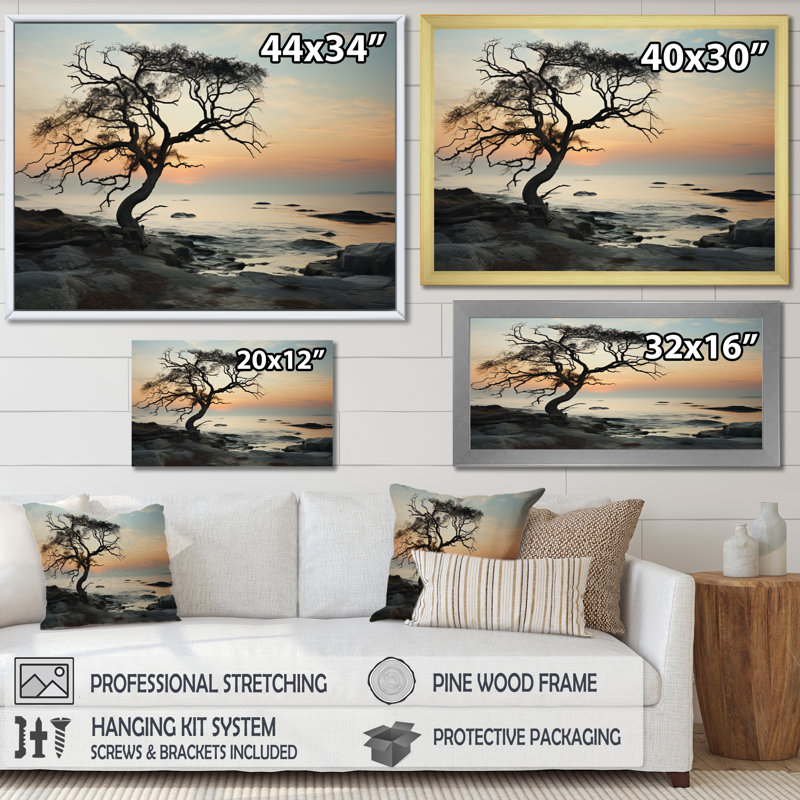 Beach Photo Sandy Serenade III, reproduction d'art sur toile, H 34 po x l 44 po x P 1,5 po, Blanc