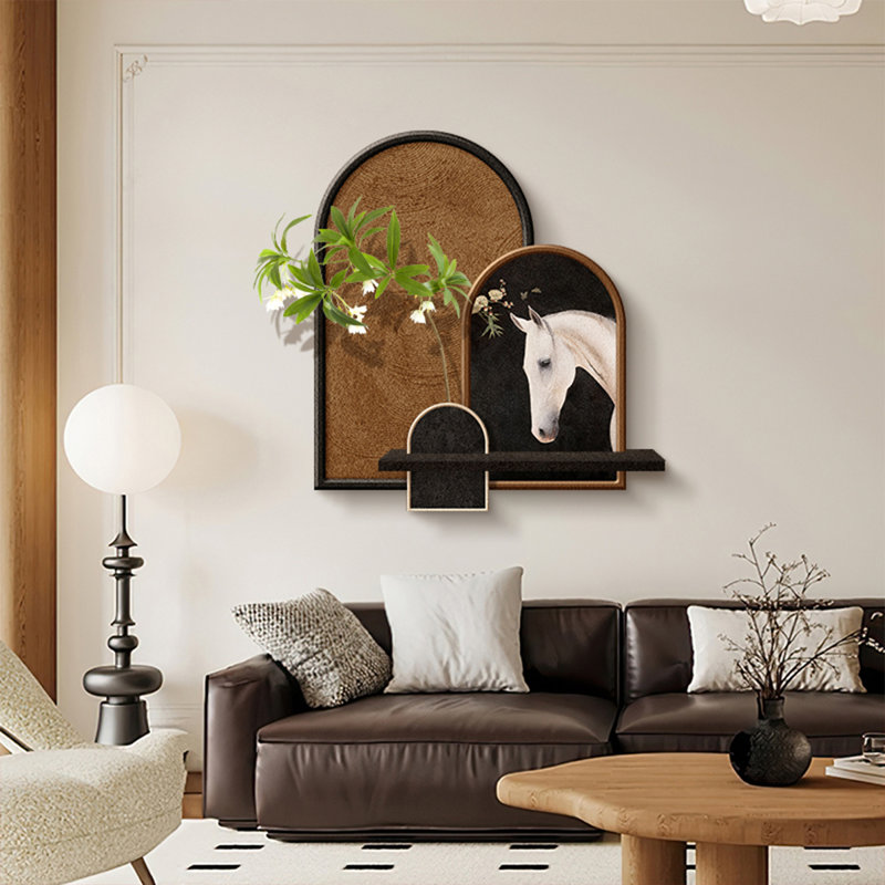 Art mural moderne en grès manufacturé, H 23,62 po x l 21,65 po x P 9,84 po