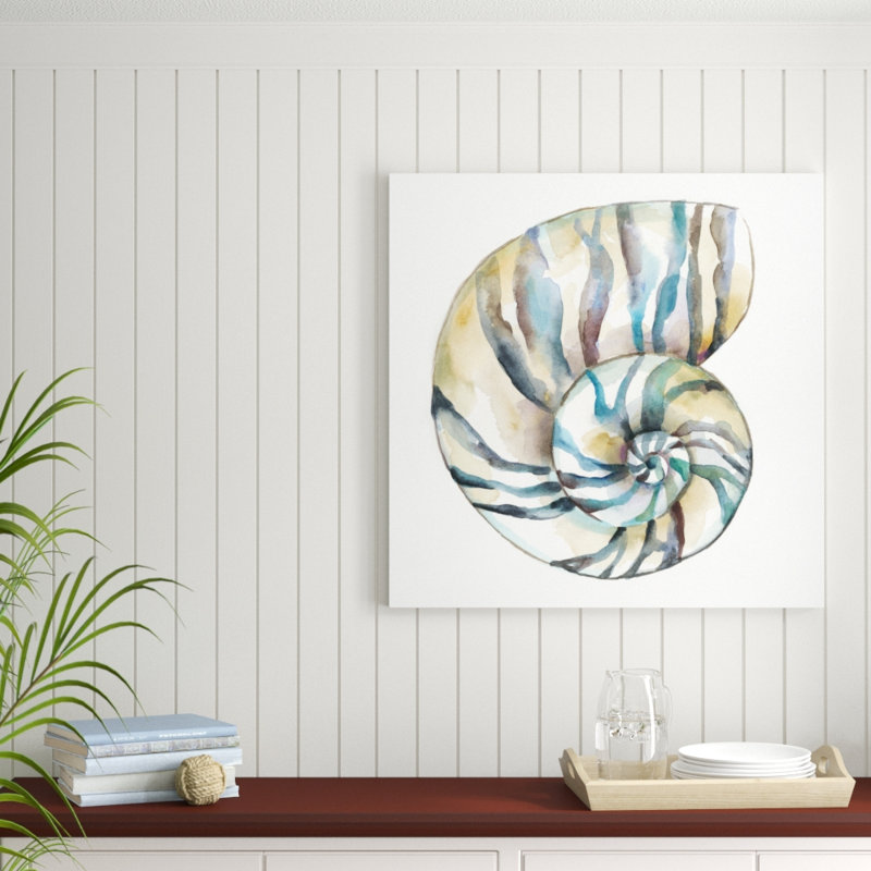 «Aquarelle Shells II», peinture sur toile, H 36 po x l 36 po, Toile tendue