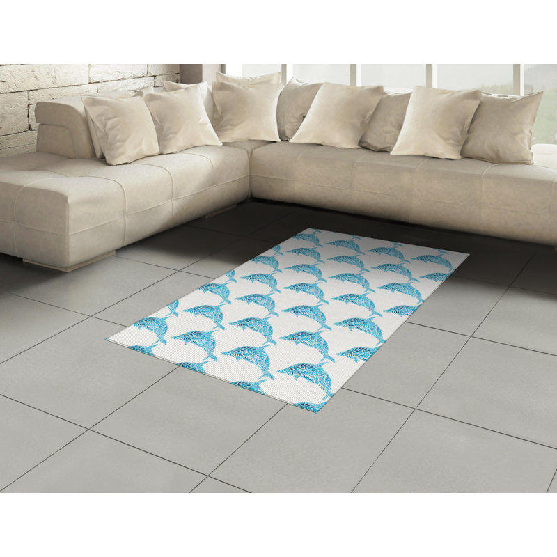 Sea High Density Long Fiber Poly Threads Decorative Area Rug Carpet, Rectangle 4' x 5'8"