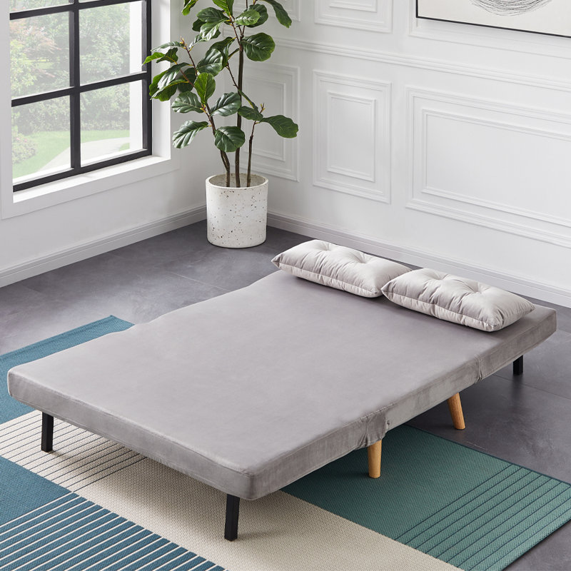 Donlon 2 Seater Velvet Sofa Bed, Grey Velvet