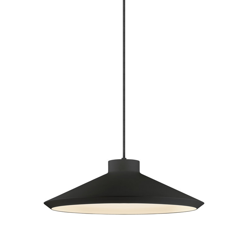 Koma 1 - Light Single Cone Pendant, Satin Black, 7.75" H x 22" W x 22" D, GU24