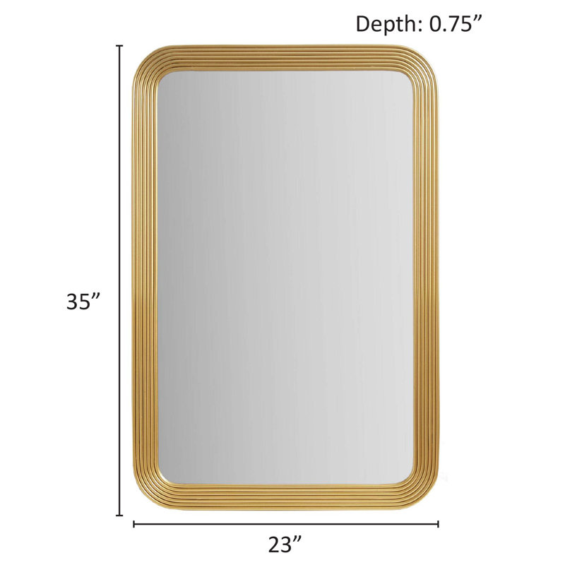 Aurelia Gold Fluted Rectangular Wall Mirror