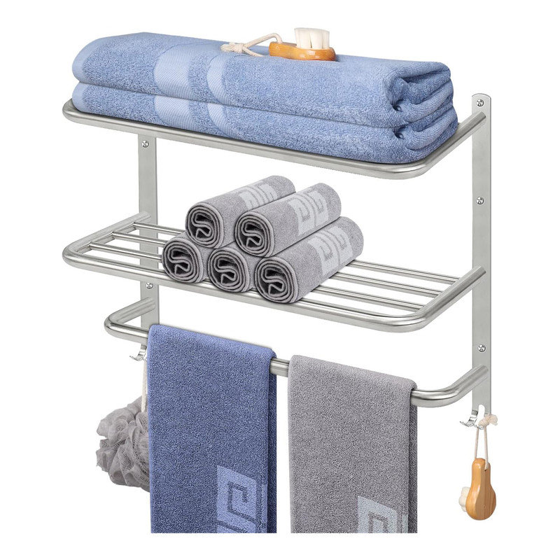 Brushed Nickel 22" Stainless Steel 3-Tier Wall Mounted Towel Rack