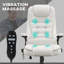 Fauteuil de bureau chauffant à massage avec 6 points de vibration, inclinable et télécommande