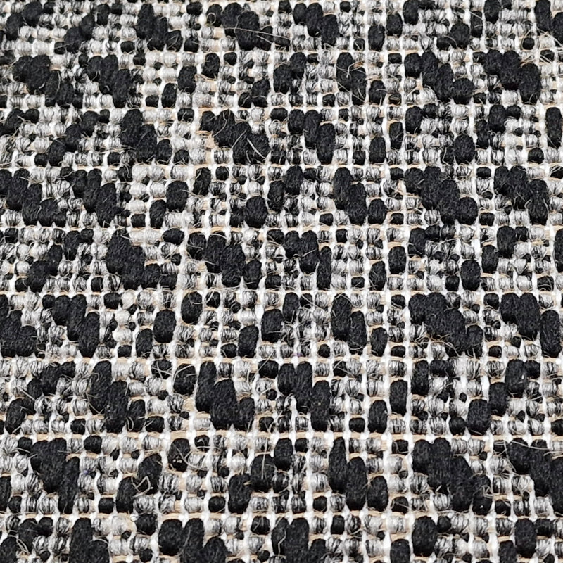 Non Slip Rug Flat Weave Check Kitchen Living Room Carpet, Black, Rectangle 120 x 160 cm