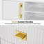 Meuble-lavabo mural avec armoire de rangement, tablettes ouvertes et 2 tiroirs-254006985