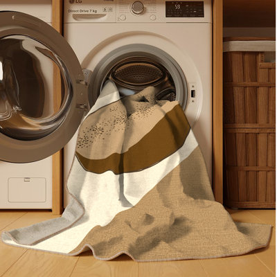 Tapis beige lavable à la machine Wilkerson