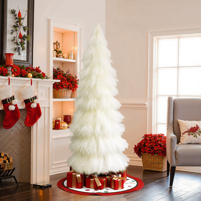 Arbre de Noël artificiel blanc 6 pi, 6'