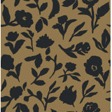 Dancing Pansy Peel and Stick Wallpaper by She She, Camel, 28 sq. ft.