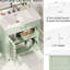 Meuble-lavabo de 79 cm avec lavabo rectangulaire en céramique, grand espace de rangement, rayures verticales et poignées argentées pour un design moderne et élégant. Profil incurvé, esthétique accueillante.