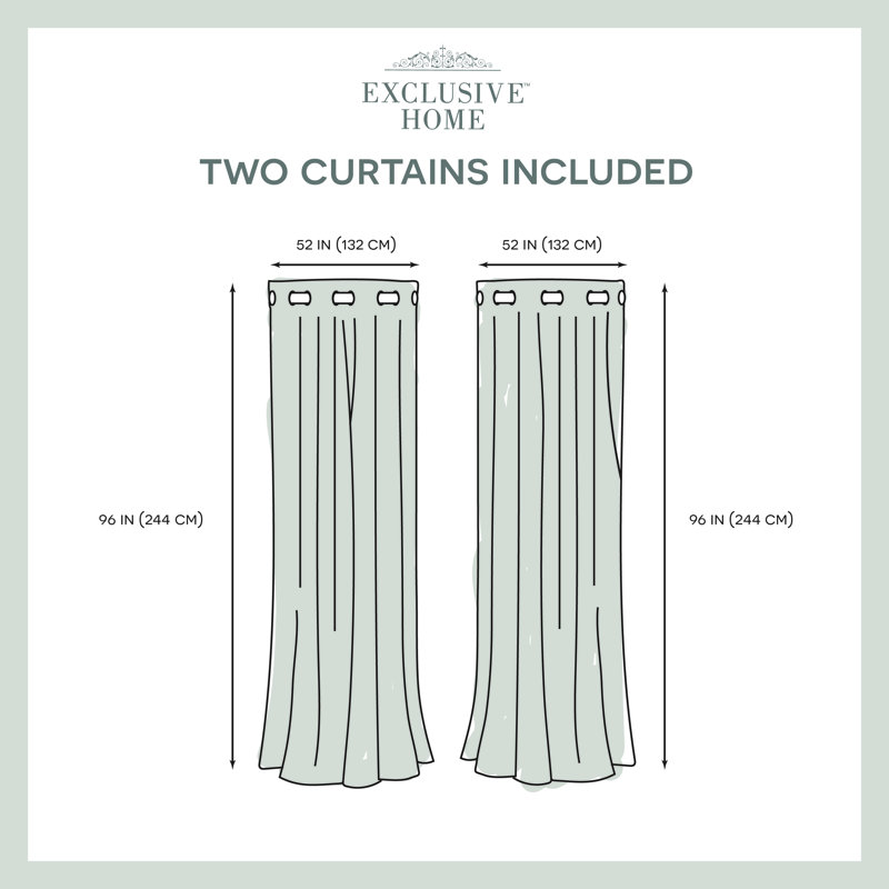 Nunley Room Darkening Curtain Pair, 52" W x 96" L, Soft Gray