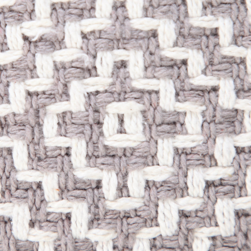 Gray and White Geometric Cotton 20" Square Throw Pillow