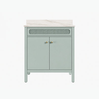 Meuble-lavabo l 30 po x P 21 po Selvaro avec comptoir simple Castella de Blanc