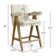 Bilon 25.5'' Linen Upholstered Wood Counter Stool with Arms