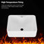 16"X12" White Ceramic Rectangular Vessel Bathroom Sink With Black Faucet & Black Drain