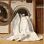 Tapis abstrait moderne et contemporain lavable à la machine Hanoukka Highbridge - beige-1063629345