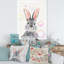 Mignon lapin gris moelleux - reproduction sur toile-67381526-67381525