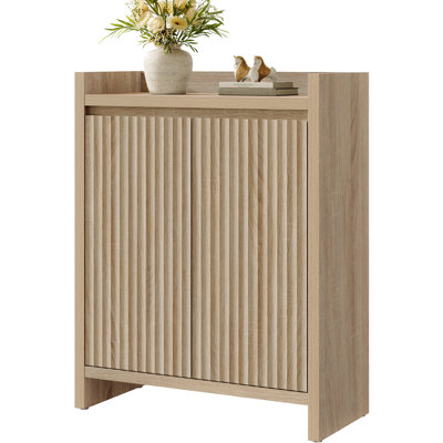 Armoire de rangement à chaussures cannelée 30 paires avec 2 portes et tablettes réglables