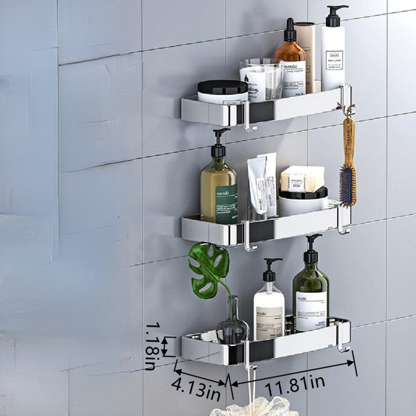 Kamaris Adhesive Mount Shower Caddy Rebrilliant Finish: Silver