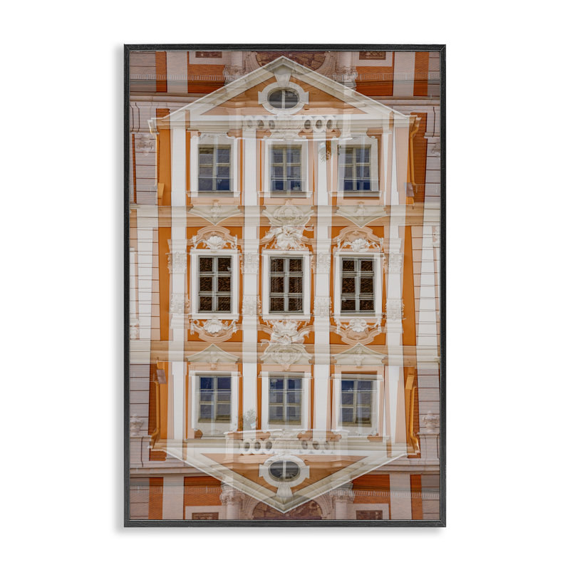 «Symmetric Architecture Windows», giclée par Robin Vandenabeele, H 18 po x l 12 po, Giclée encadrée noir minuit