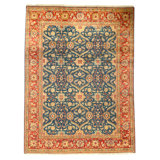 Hand Knotted Wool Oriental Area Rug in Blue And Red
